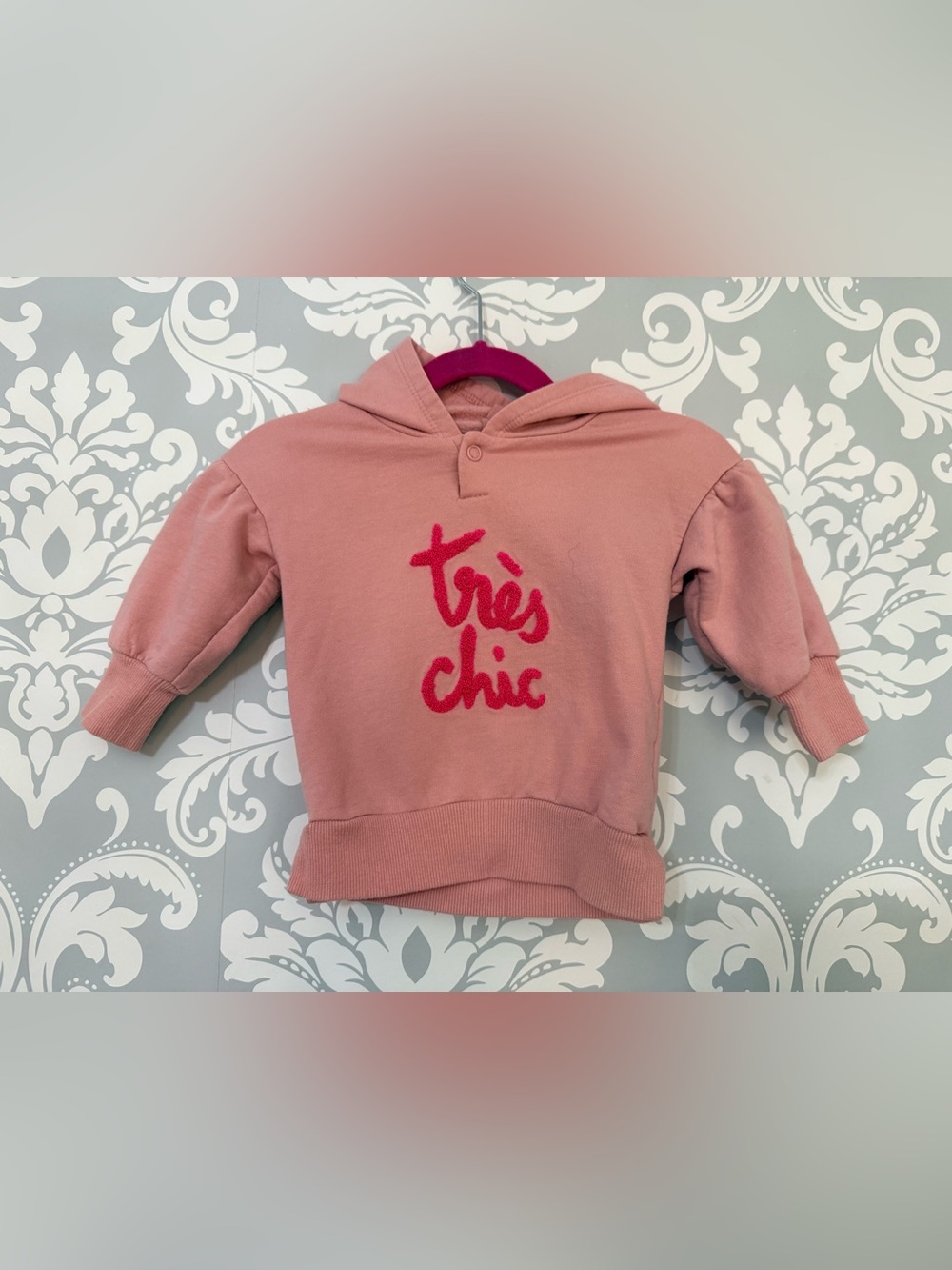 💫4/$25 • Pl Baby “Tres Chic” Hooded Pullover Sweatshirt